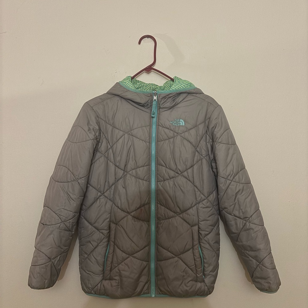 The North Face Gray Jacket with Teal Highlights